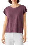 Eileen Fisher Boxy Crewneck Top In Fig