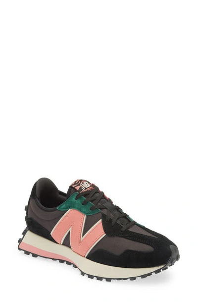 New Balance 327 Sneaker In Black/ Natural Pink