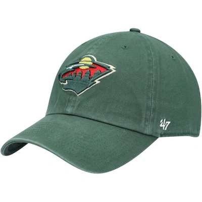 47 ' Green Minnesota Wild Team Clean Up Adjustable Hat