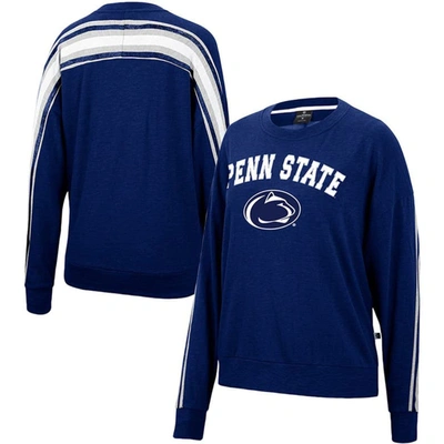 Colosseum Heathered Navy Penn State Nittany Lions Team Oversized Pullover Sweatshirt