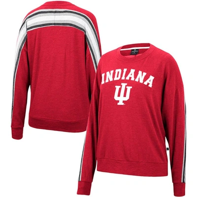 Colosseum Heathered Crimson Indiana Hoosiers Team Oversized Pullover Sweatshirt