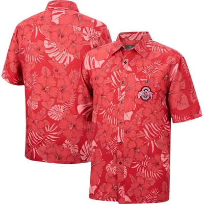 Colosseum Scarlet Ohio State Buckeyes The Dude Camp Button-up Shirt