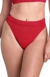 Bound By Bond-eye The Savannah High Waist Bikini Bottoms In Baywatch Red