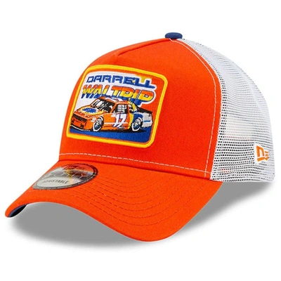 New Era Men's  Orange, White Darrell Waltrip Legends 9forty A-frame Adjustable Trucker Hat In Orange,white