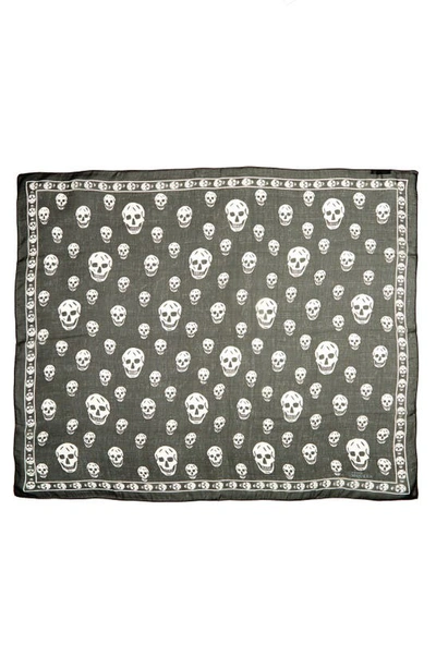 Alexander Mcqueen 'skull' Chiffon Scarf In Black