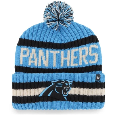 47 ' Blue Carolina Panthers Bering Cuffed Knit Hat With Pom