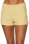 O'neill Carlene Paperbag Waist Linen & Cotton Shorts In Straw