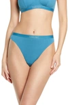 Calvin Klein Women's Pure Ribbed Cheeky Bikini Underwear Qf6443 In Tapestry Teal