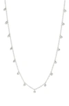 Kendra Scott Crystal Amelia 19" Station Necklace In Rhod Metal