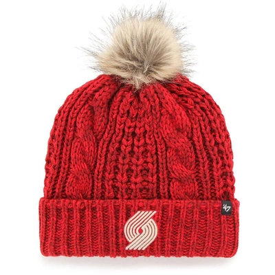 47 ' Red Portland Trail Blazers Meeko Cuffed Knit Hat With Pom