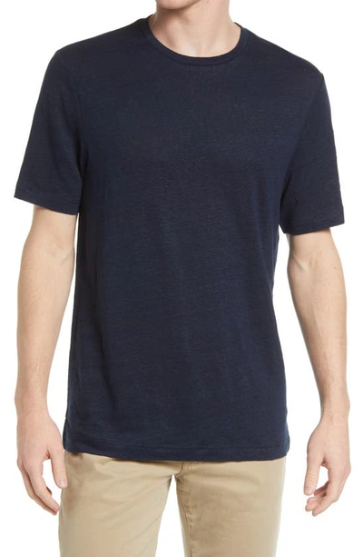 Nordstrom Linen Crewneck T-shirt In Navy Blazer