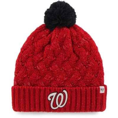 47 ' Red Washington Nationals Knit Cuffed Hat With Pom