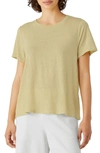 Eileen Fisher Organic Linen Crewneck T-shirt In Butter