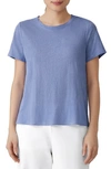 Eileen Fisher Organic Linen Crewneck T-shirt In Delphine