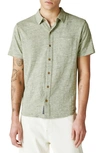 Lucky Brand Short Sleeve Button-up Shirt In Four Leaf Clover