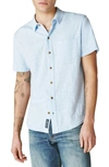 Lucky Brand Short Sleeve Button-up Shirt In Blue Bell