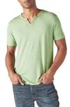 Lucky Brand Men's Venice Burnout Notch Neck Knit Short Sleeve T-shirt In Green Ash
