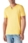 Lucky Brand Men's Regular Venice Burnout Notch Neck T-shirt In Mineral Yellow