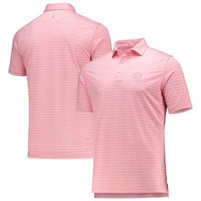 Johnnie-o Pink The Players Newton Striped Prep-formance Polo In Malibu Red