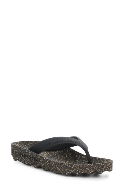 Asportuguesas By Fly London Feel Flip Flop In Black Rubber