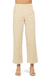 Spanx Wide Leg Stretch Twill Crop Pants In Almond