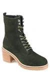 Journee Signature Malle Lace-up Boot In Olive