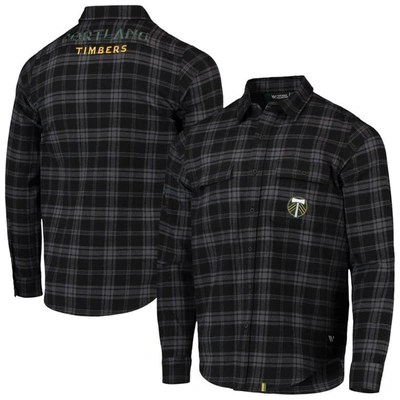 The Wild Collective Black Portland Timbers Buffalo Check Button-up Shirt