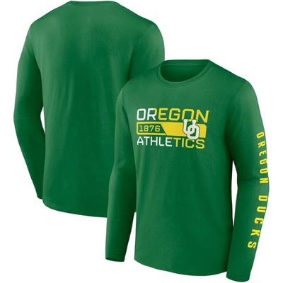 Fanatics Branded Green Oregon Ducks Broad Jump 2-hit Long Sleeve T-shirt