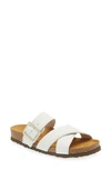 Naot Chicago Crossband Leather Footbed Sandal In Soft White Leather