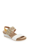 Naot Dynasty Wedge Sandal In White /soft Beige/ Marigold
