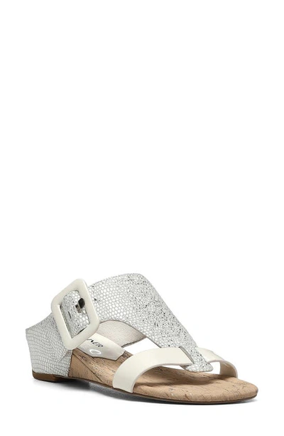 Shop Donald Pliner Ofelia Sandal In Silver Bone