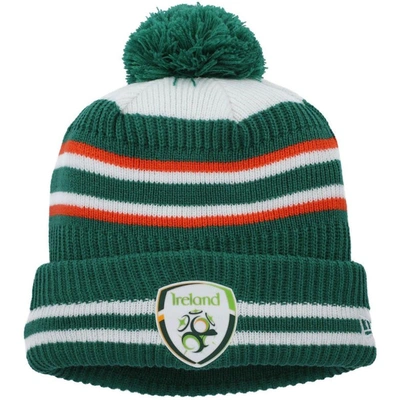 New Era Green Ireland National Team Bobble Fleece Cuffed Knit Hat With Pom