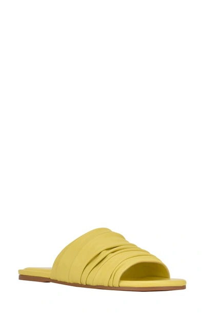 Marc Fisher Ltd Oswin Faux Leather Slide Sandal In Yellow