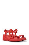 Camper Kaah Wedge Sandal In Bright Red