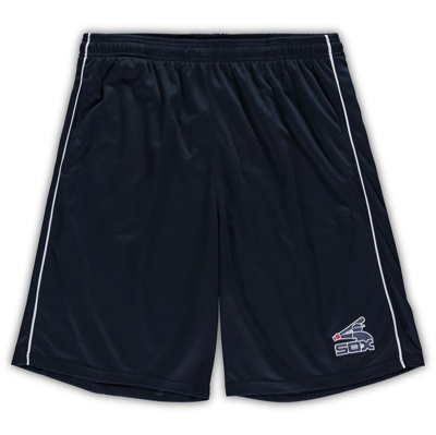 Profile Men's Navy Chicago White Sox Big And Tall Cooperstown Collection Mesh Shorts
