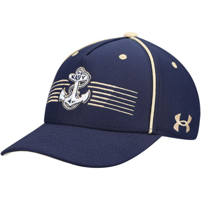 Under Armour Kids' Youth  Navy Navy Midshipmen Blitzing Accent Performance Adjustable Hat