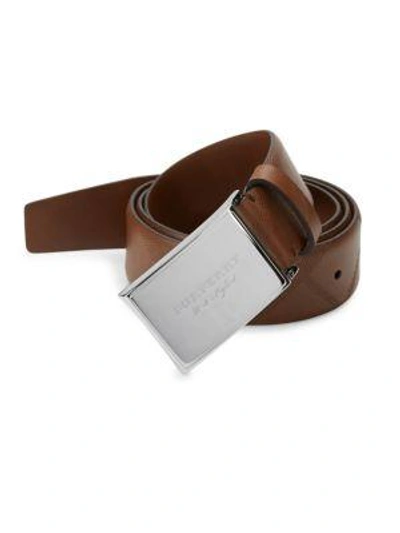 Burberry George Bridle Trench Leather Belt In Tan