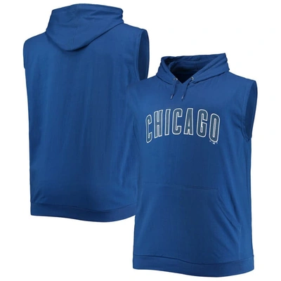 Profile Royal Chicago Cubs Jersey Muscle Sleeveless Pullover Hoodie