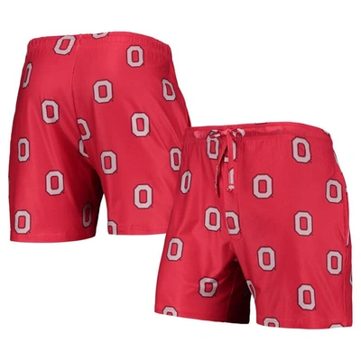 Concepts Sport Scarlet Ohio State Buckeyes Flagship Allover Print Jam Shorts