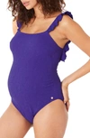 Cache Coeur Maternity Maldives One-piece Swimsuit In Violet