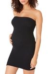 Cache Coeur Strapless Beach Maternity Dress In Black