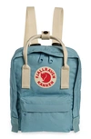 Fjall Raven Mini Kånken Water Resistant Backpack In Sky Blue-light Oak