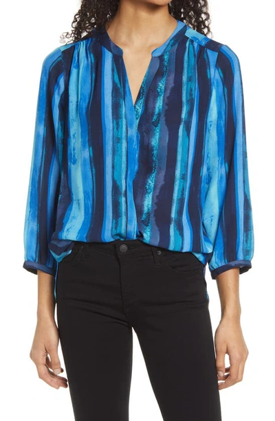 Nydj High/low Crepe Blouse In Sanctuary