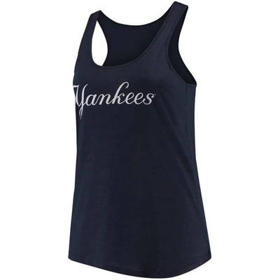 Soft As A Grape Navy New York Yankees Plus Size Swing For The Fences Racerback Tank Top