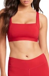 Sea Level Square Neck Bralette Bikini Top In Red