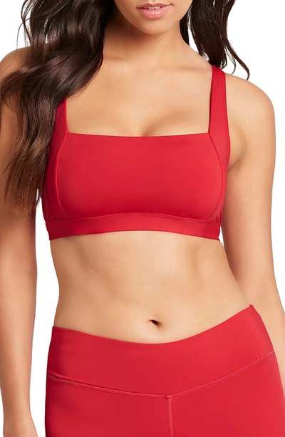 Sea Level Square Neck Bralette Bikini Top In Red