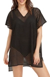 Sea Level Eyelet Cover-up Caftan In Black