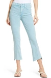 Mother Insider High Waist Crop Step Hem Jeans In Aquatic