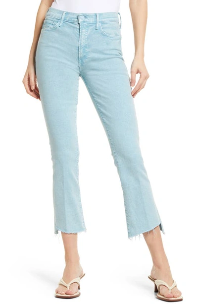 Mother Insider High Waist Crop Step Hem Jeans In Aquatic