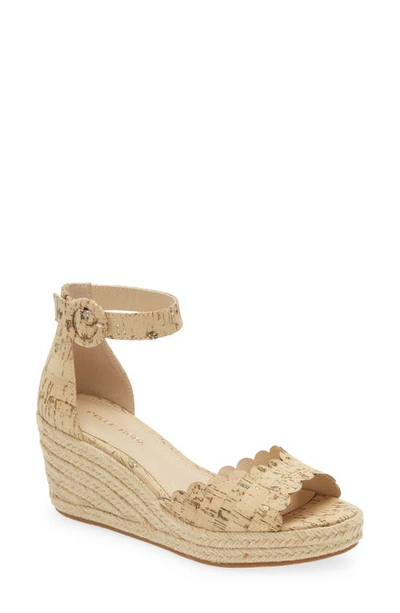 Pelle Moda Krisa Scalloped Wedge Sandal In Beige